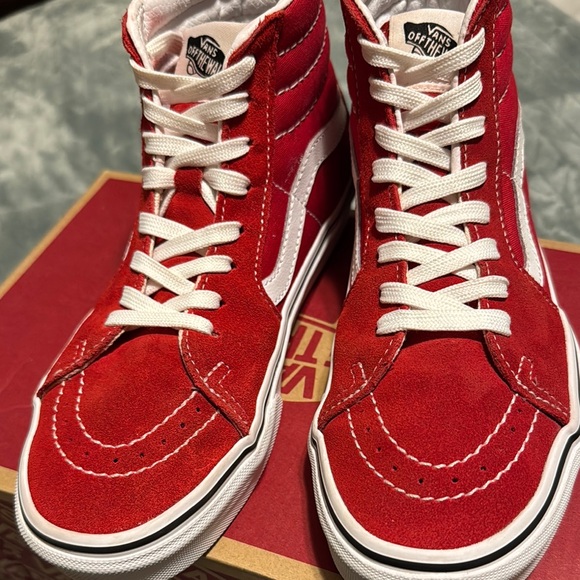 Vans Red Canvas High-Tops - Picture 7 of 8